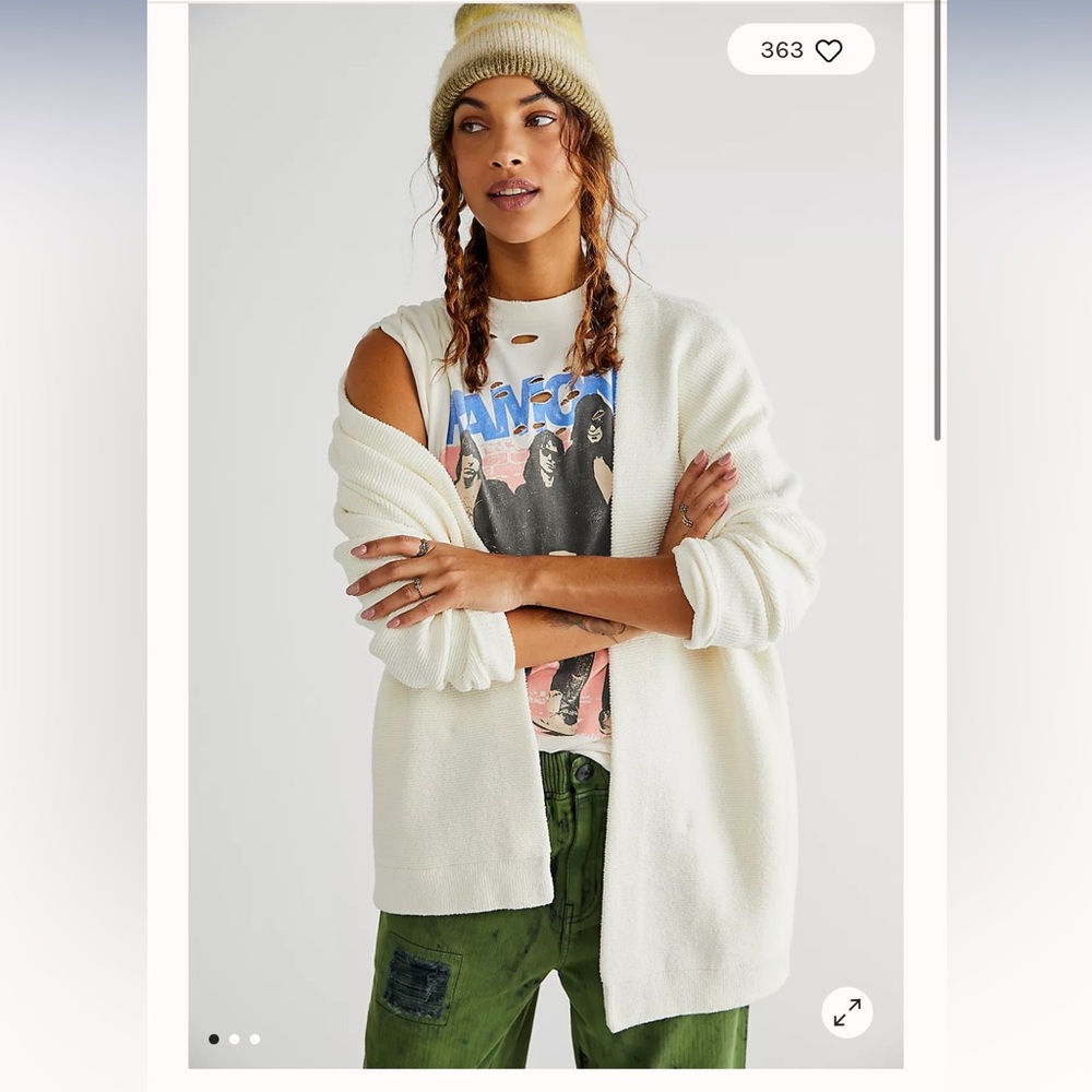 Free People Ottoman Cardigan Sz XS Ecru